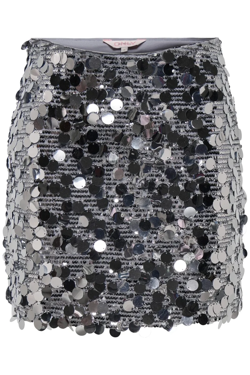 Only - Onljadel Sequins Skirt - 4732778 Silver W Silver Sequins