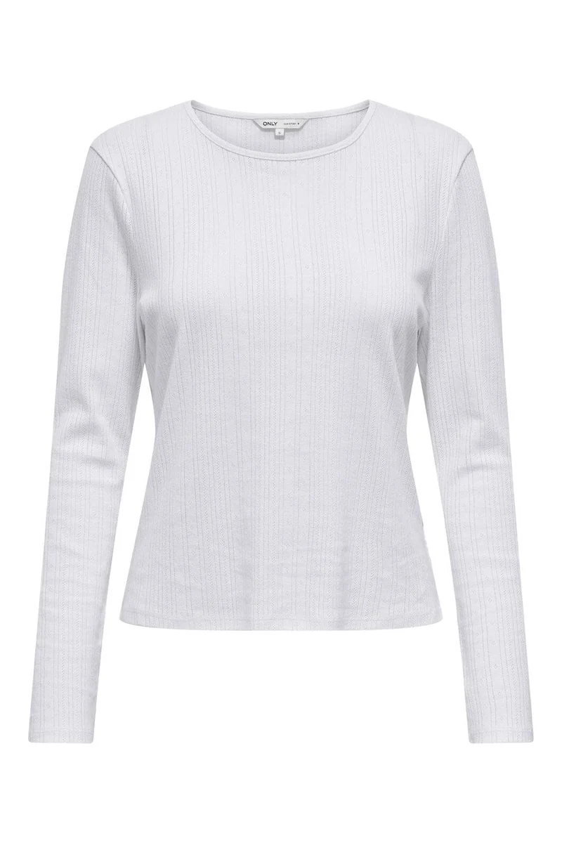 Only - Onlbremen O-Neck L/S Top Moch - 4870533 White