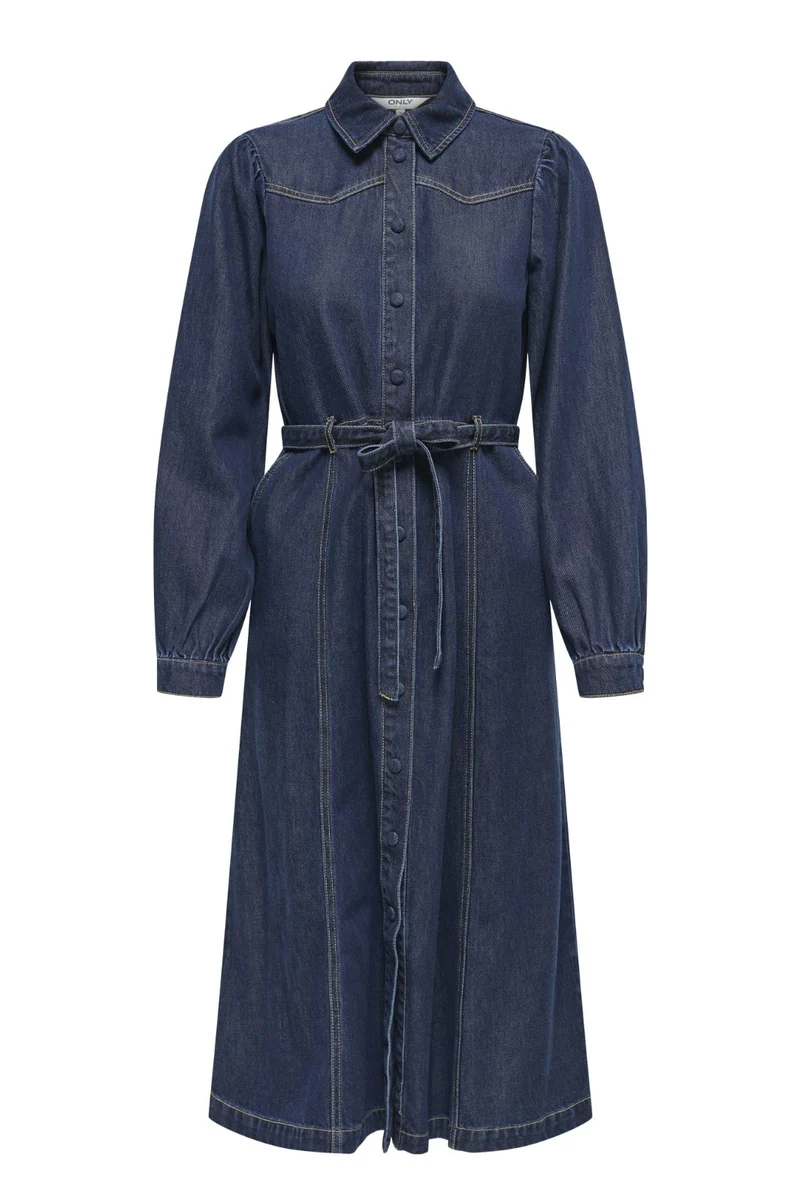 Only - Onljulie Ls Dress Qyt - 4802433 Dark Blue Denim