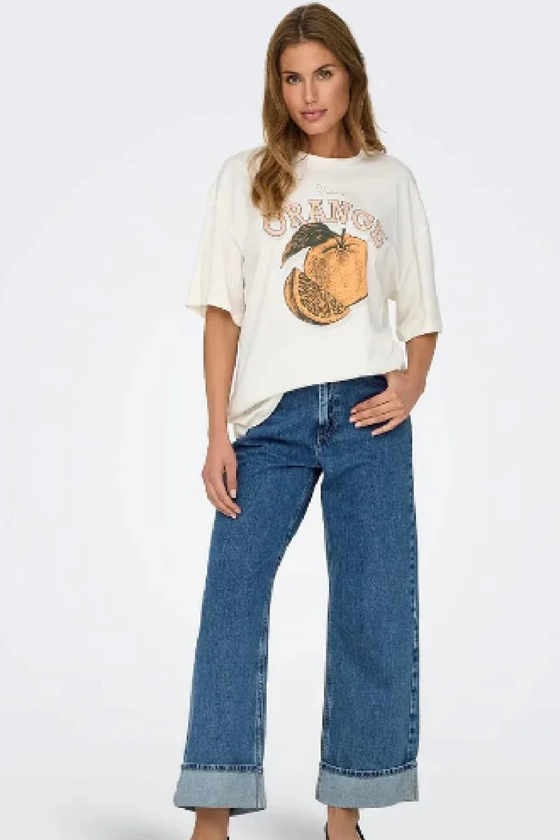 Only - Onlhope Wide Fold Up Cro - 4526976 Medium Blue Denim
