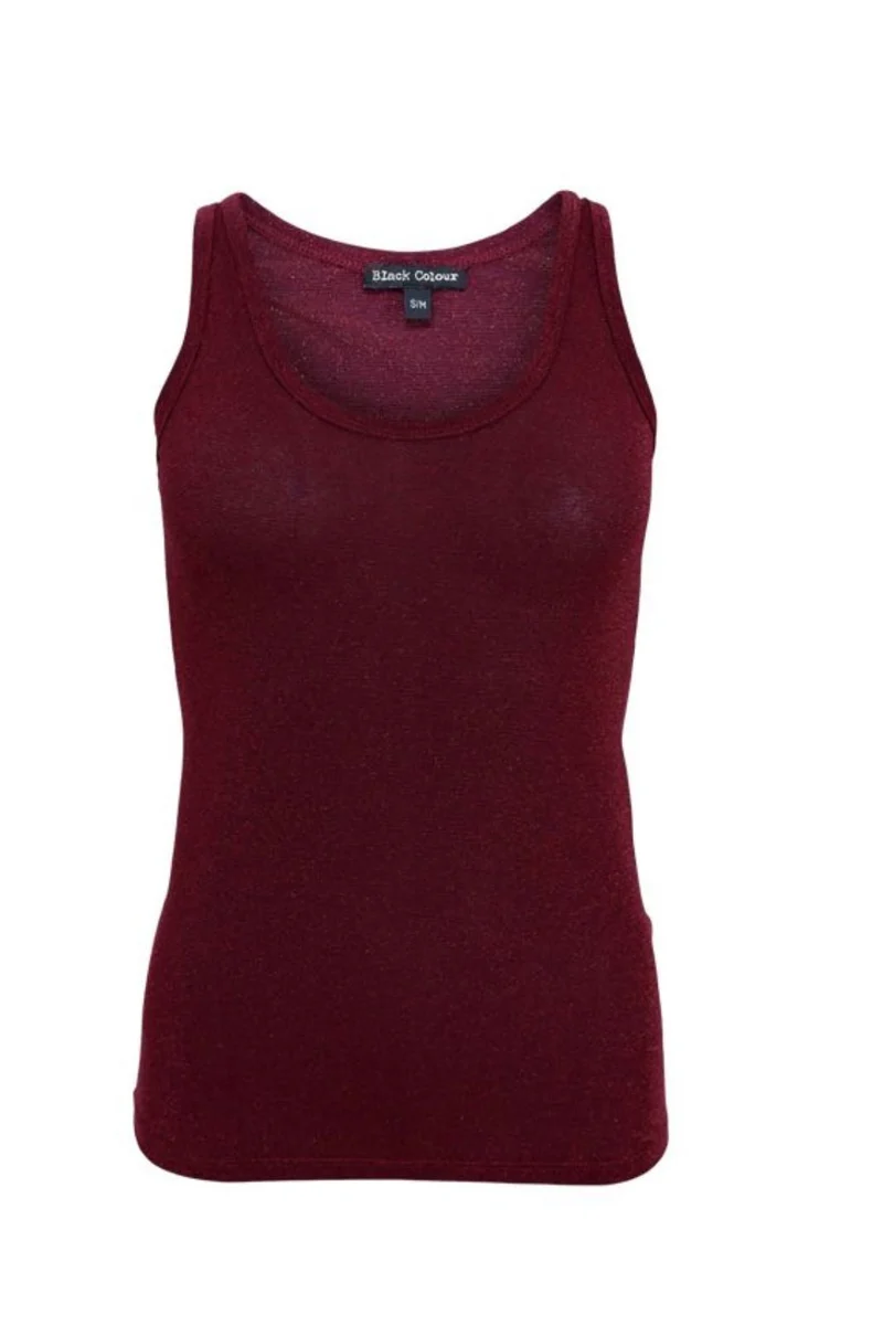 Black Colour - Bcfaye Lurex Top 40055 - Shirts,Musthaves - Plum