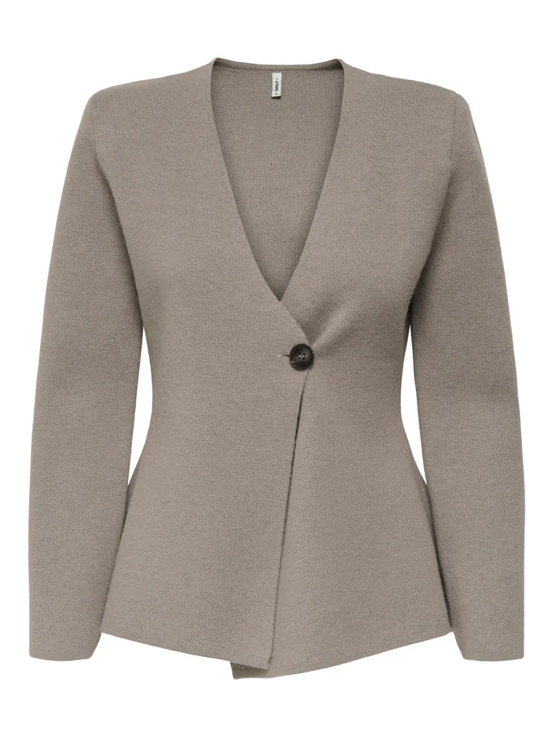 Only - Onlmyera Life Ls One Button Cardigan Knt - 4863455 Moon Rock Melange