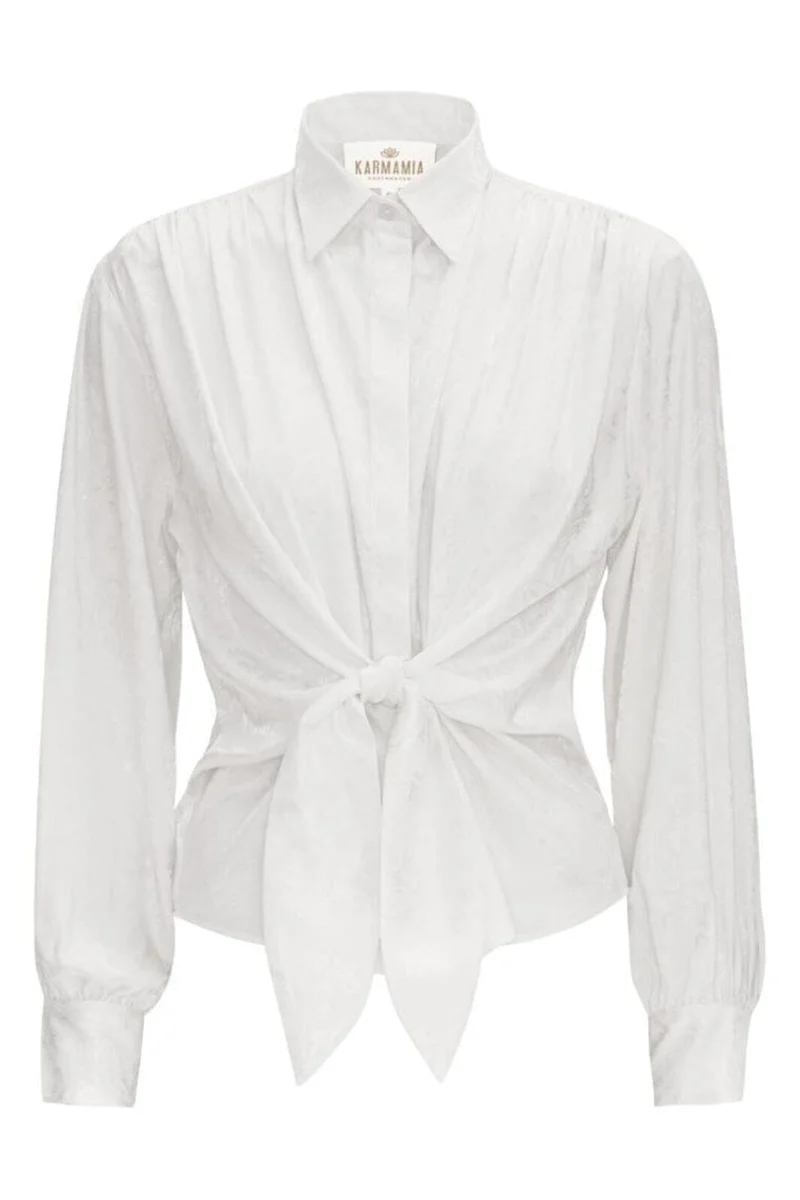 Karmamia - Lee Shirt - White Paisley Jacquard