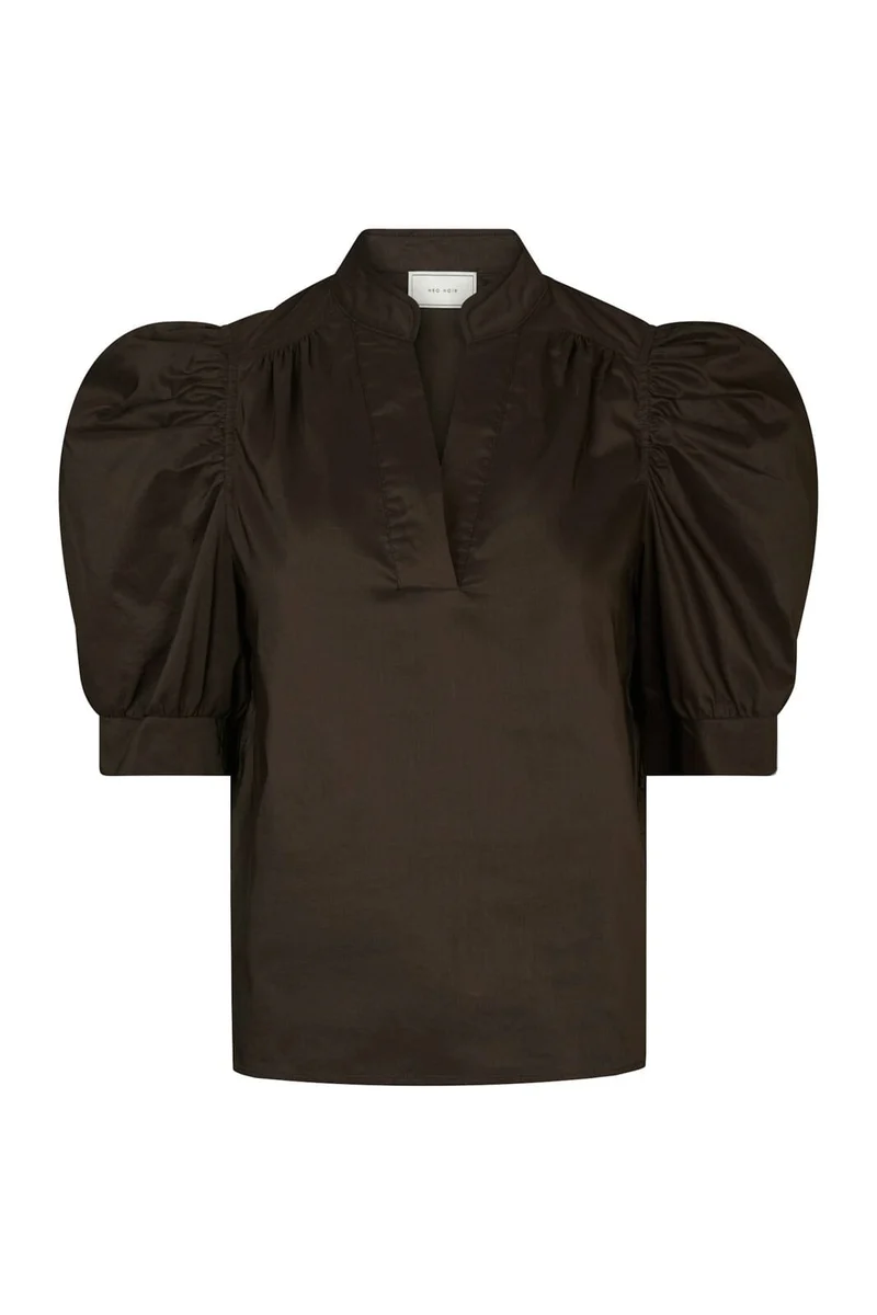 Neo Noir - Roella Poplin Blouse 164283 - 584 - Chocolate Brown