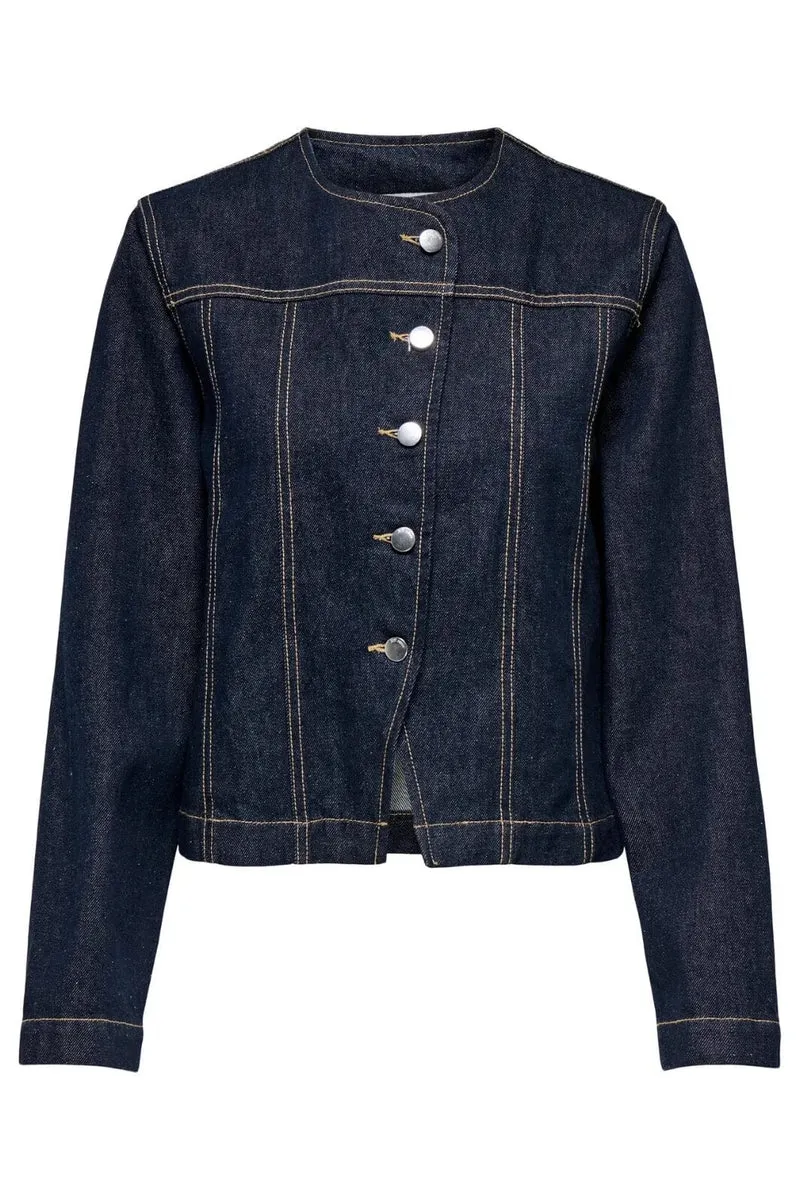 JDY - Jdylouise-Lilie Ls Button Jacket - 4889792 Dark Blue Denim