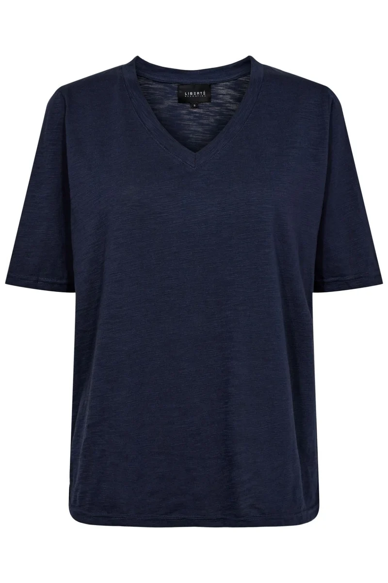 Liberte - Ulla-Ss-Vneck-Tshirt - Navy
