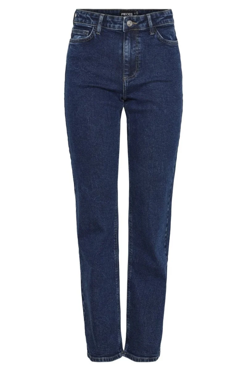 Pieces - Pckelly Straight Jeans Db502 - 4544383 Dark Blue Denim