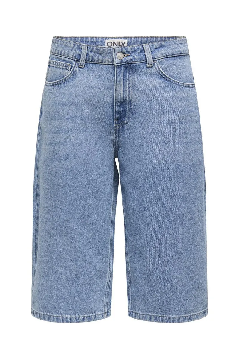 Only - Onlmaria Reg Long Shorts Moch - 4823012 Light Blue Denim