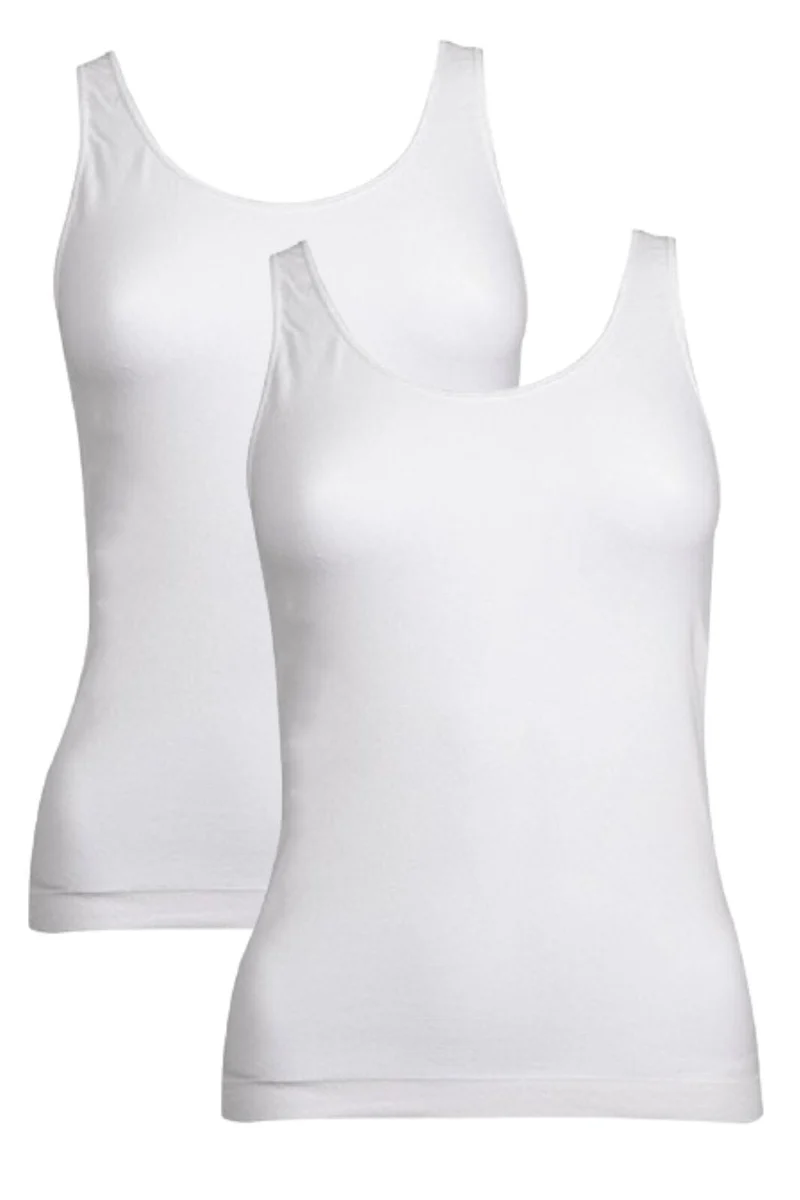 Soft basic - Haily Top wide strap 2 pak - white