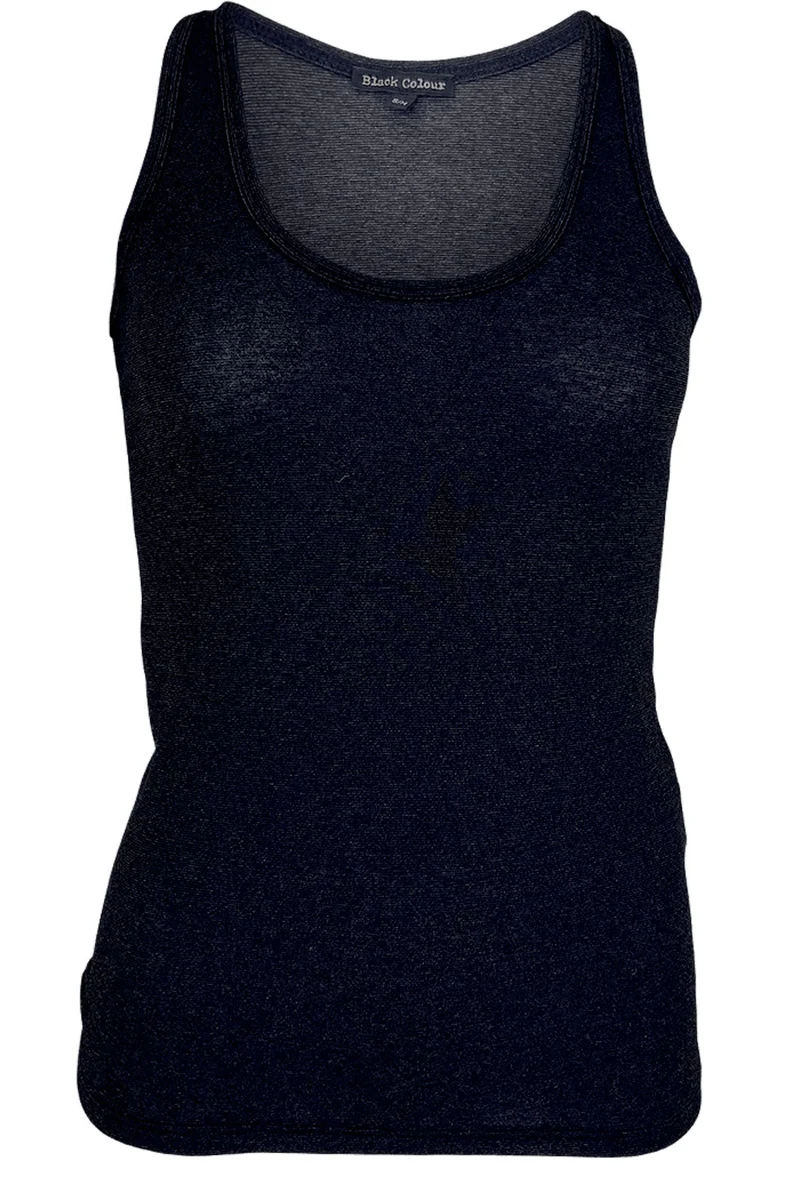 Black Colour - BcbCFaye Lurex Top - Black/Black