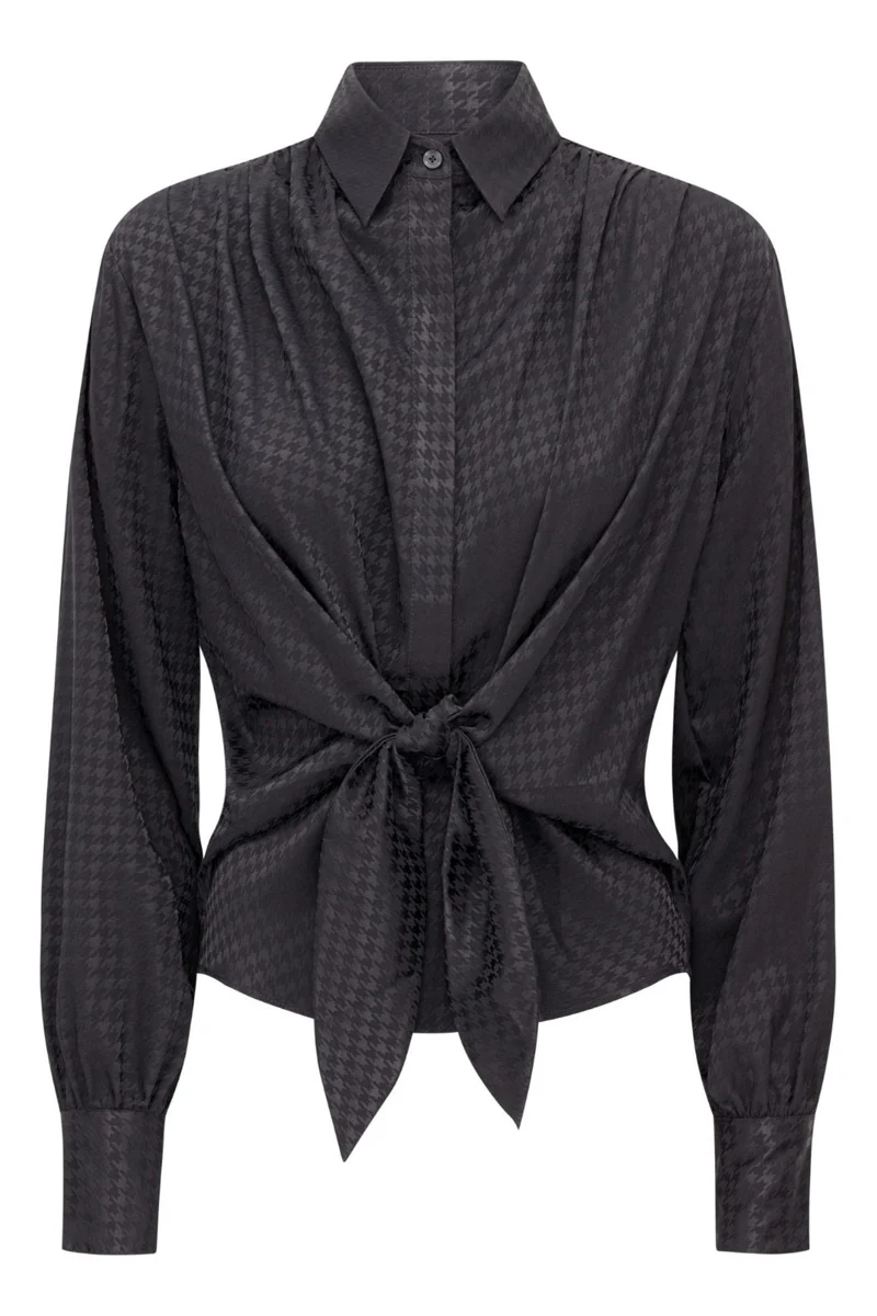 Karmamia - Lee Shirt - Navy Houndstooth