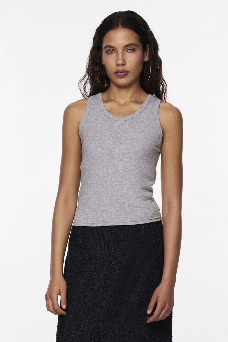Pieces - Pcanibi Sl Bra Top - 4513760 Light Grey Melange