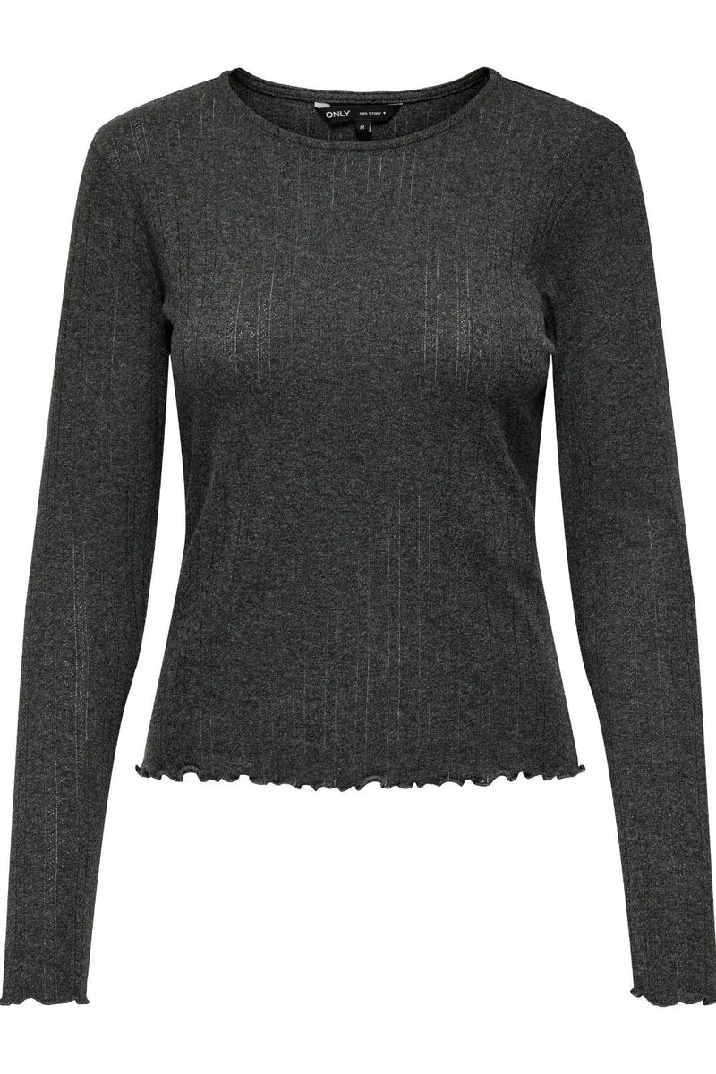 Only - Onlcarlotta L/S Top - 4238308 Dark Grey Melange