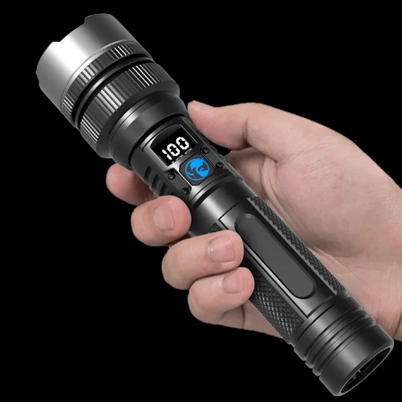 Ledsen™ AdjustableFlashlight: Ultraljusstark Uppladdningsbar Ficklampa Med Justerbar Stråle