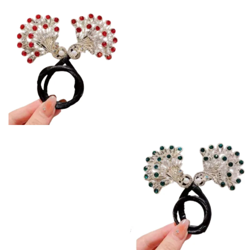 Rose® HairTie 1+1 GRATIS: Snygg Hårsnodd Elegant Vintage Kristallhästsvans Twisthållare