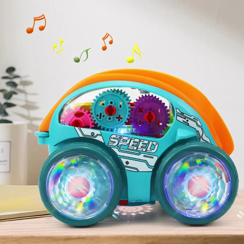 Kletshuts™ CarToy: Färgglad Ljus Musik Elektrisk Stunt Lastbil 360° Roterande Leksak Bil