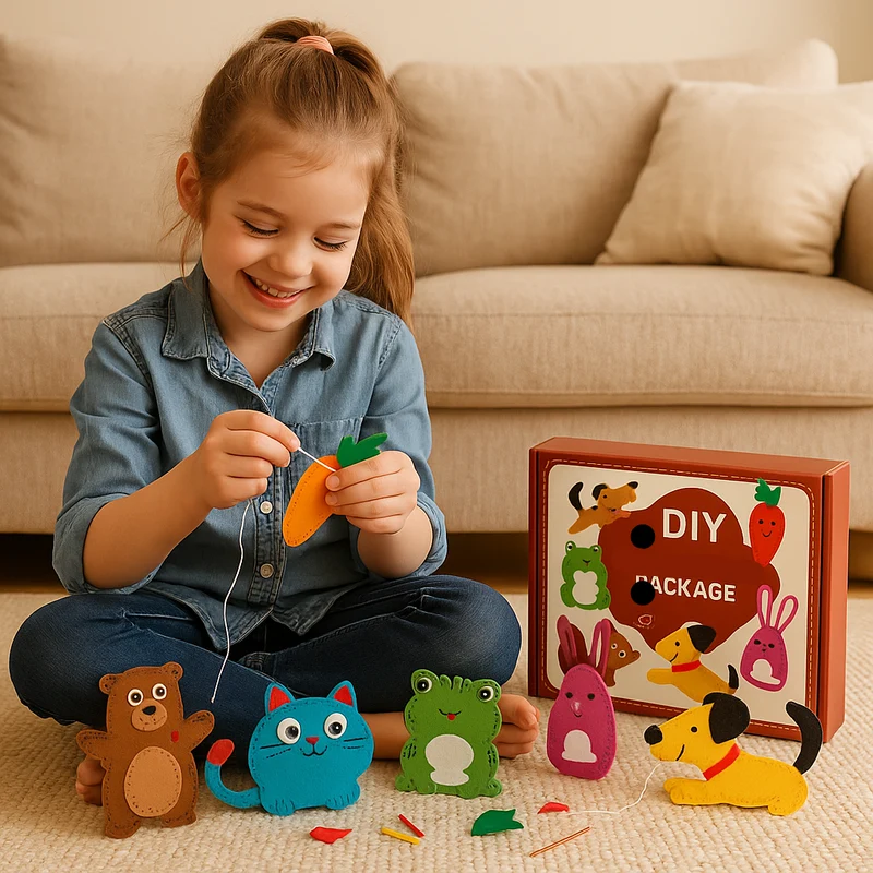 Kletshuts™ SewingCraft 1+1 GRATIS: DIY Djur Sömnad Kit Barn Kreativt Hantverk Set